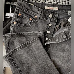 Levi’s Original Ribcage Bootcut Jeans - W 26 / L 31 - Black Lake (Washed Black)